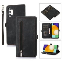 Decase for Samsung Galaxy A14 5G Wallet Case RFID Blocking Card Slot Pocket Credit Card Holder Flip Folio Book PU Leather Shockproof Cover Women Men for Samsung A14 5G Phone Case, Black