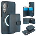 thumbnail image 1 of Decase for Samsung Galaxy A15 Flip PU Leather Back Cover with 2-in-1 Detachable Magnetic Wallet with 5 Card Slots Compatible Mag-Safe and RFlD Blocking Kickstand and Wireless Charging,Blue, 1 of 6
