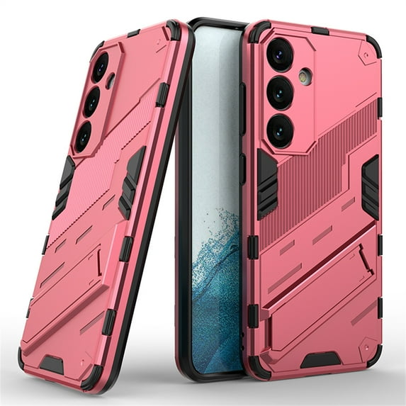 Decase for Samsung Galaxy A15 Military Grade Protection Case,Built-in Invisible Foldable Kickstand,Shockproof Scratch Resistant Anti-Fingerprint Slim Ultra Phone Back Cover,Rose
