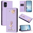 thumbnail image 1 of Decase for Samsung Galaxy A51 5G Wallet Case,Premium PU Leather Flip Cover with Card Slot,Rhinestone Dancing Girl Pattern Cover,Shockproof Solid Color Case,Purple, 1 of 7