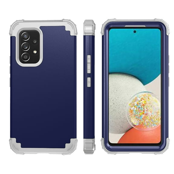 Decase for Samsung Galaxy A53 5G Case, Heavy Duty PC Silicone Hybrid Rugged Shockproof Case, Full Body Protective Scratch Resistant Cover For Samsung Galaxy A53 5G,Darkblue