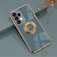 thumbnail image 1 of Decase for Samsung Galaxy A53 Case for Women Girls TPU 360 Rotation Ring Stand Cases with Stand Glitter Plating Edge Work with Magnetic Mount Slim Luxury Cover, Gray, 1 of 9