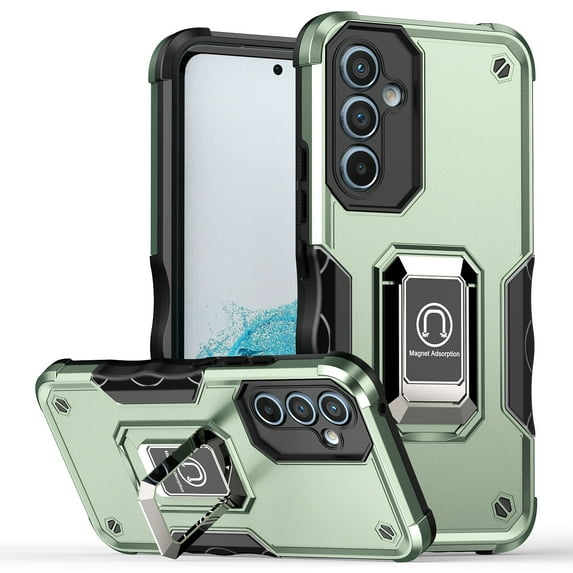 Decase Samsung Galaxy A54 5G Rugged Case for Women Men - Military Grade Drop Protection Shockproof Dual Layer Hybrid Phone Cover with 360° Ring Kickstand Magnetic Car Mount,Green