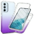 thumbnail image 1 of Decase for Samsung Galaxy A54 5G Two-layer Protection Case,Built-in Screen Protector,Slim Shockproof Anti-Scratch TPU Bumper Drop Proof Protective Clear Gradient Phone Case Cover,Purple, 1 of 4