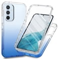 thumbnail image 1 of Decase for Samsung Galaxy A54 5G Two-layer Protection Case,Built-in Screen Protector,Slim Shockproof Anti-Scratch TPU Bumper Drop Proof Protective Clear Gradient Phone Case Cover,Blue, 1 of 4