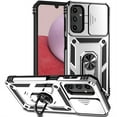 thumbnail image 1 of Decase for Samsung Galaxy A55,Rugged Case with Slide Camera Lens Protector [Military Grade Drop Protection] Built-in 360° Magnetic Rotation Ring Kickstand Dual-layer Shockproof Phone Case,Silver, 1 of 9