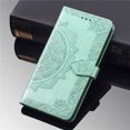 thumbnail image 1 of Decase for Samsung Galaxy Note 20 Ultra Wallet Case, Shockproof PU Leather Emboss Floral Flower Wrist Strap Folio Magnetic Kickstand Card Slots Protective Cover, green, 1 of 1