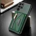 thumbnail image 1 of Decase Samsung Galaxy S22 Ultra Crossbody Wallet Case with Card Holder for Women,Leather Magnetic Zipper Purse Back Case with Card Slot Kickstand Shoulder Strap, Green, 1 of 7