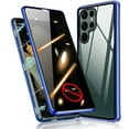 thumbnail image 1 of Decase For Samsung Galaxy S22 Ultra Privacy Magnetic Case, Double Sided Tempered Glass Metal Bumper Frame Magnetic Adsorption Privacy Screen Protector Anti-Peeping Anti-Spy Case Cover, Blue, 1 of 5