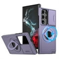 thumbnail image 1 of Decase for Samsung Galaxy S23 FE Military Grade Protection Case,Compatible with MagSafe,Built-in Rotation Ring Holder Stand,with Slide Camera Lens Protector,Slim Anti-Scratch Shockproof Cover,Purple, 1 of 6