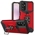 thumbnail image 1 of Decase for Samsung Galaxy S23 FE Military Grade Protection Case,with Slide Camera Lens Protector,Built-in Card Slot Holder,Rugged Shockproof with Magnetic Rotation Ring Stand Hard Case Cover,Red, 1 of 7