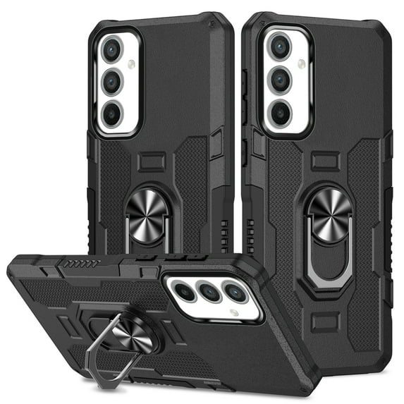 Decase for Samsung Galaxy S23,Galaxy S23 Rugged Case Support Magnetic Car Mount Military Grade Drop Protection Heavy Duty Armor Phone Cover with 360° Ring Kickstand - Black