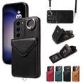 thumbnail image 1 of Decase for Samsung Galaxy S23 Plus Case Wallet with Card Holder,Magnetic Closure Shockproof Protective Phone Cover with Crossbody Strap & Ring Kickstand Retro PU Leather Case for Women Men,Black, 1 of 12