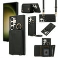 thumbnail image 1 of Decase for Samsung Galaxy S23 Plus Crossbody Wallet Case,with Credit Card Slot Strand,Built-in Mirror,Slim Shockproof Anti-Fall with Shoulder Strap Lanyard Ring Holder Case Cover,Black, 1 of 8