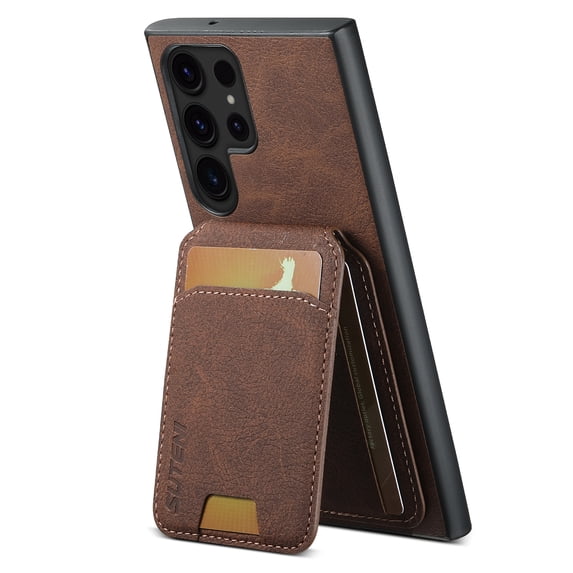 Decase for Samsung Galaxy S23 Plus Magnetic Wallet Case with Credit Card Slot Holder,Flip PU Leather Stand,Slim Shockproof Anti-Scratch Drop Proof Durable Wallet Phone Case Cover,Brown