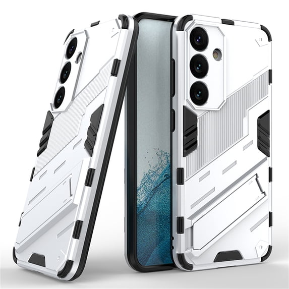 Decase for Samsung Galaxy S23 Plus Military Grade Protection Case,Built-in Invisible Foldable Kickstand,Shockproof Scratch Resistant Anti-Fingerprint Slim Ultra Phone Back Cover,Silver