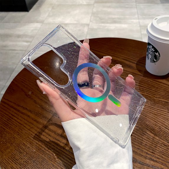 Decase for Samsung Galaxy S23 Sparkly Bling Glitter Phone Case,Compatible with MagSafe,Slim Shockproof Anti-Scratch Lightweight Magnetic Phone Case Cover, A