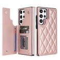 thumbnail image 1 of Decase for Samsung Galaxy S23 Ultra 6.8 inch Wallet case with RFID Blocking 3 Credit Card Holder Back Flip Book PU Leather Protective Magnetic Buttons Stand Flip Cellphone Women Men Cover, Rosegold, 1 of 7
