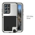 thumbnail image 1 of Decase for Samsung Galaxy S23 Ultra Case,Outdoor Sports Military Heavy Duty Metal Cover Waterproof Shockproof Dustproof Full Body Case with Tempered Glass Screen Protector Cover, Silver, 1 of 8