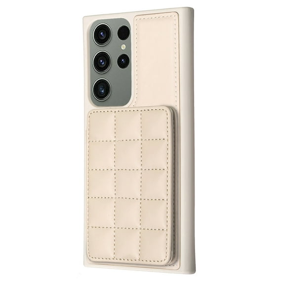 Decase for Samsung Galaxy S23 Ultra Magnetic Back Wallet Card Pockets Phone Case, Shockproof PU Leather Kickstand Card Holder Slots Flip Folio Protective Cover, beige