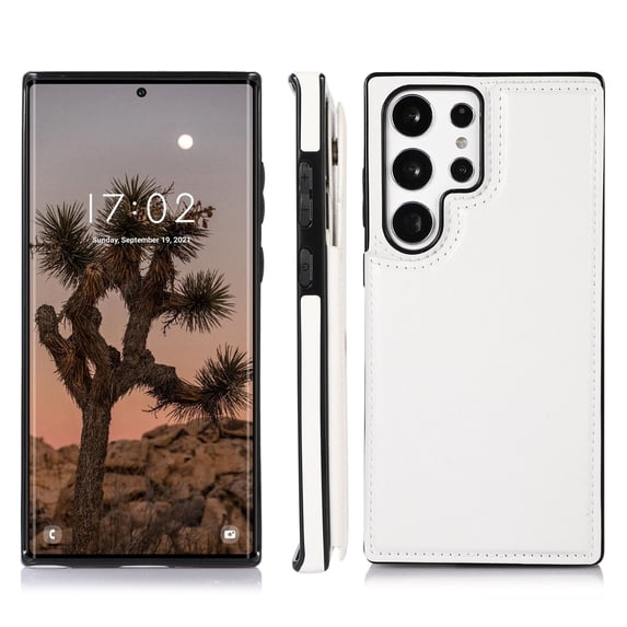 Decase for Samsung Galaxy S24 2024 New Case Wallet,Ultra Thin Scratch-resistant Leather Cover Retro Shockproof Magnetic Clasp Card Case Shell p0for Galaxy S24,White