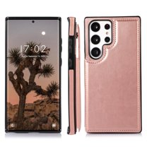 Decase for Samsung Galaxy S24 2024 New Case Wallet,Ultra Thin Scratch-resistant Leather Cover Retro Shockproof Magnetic Clasp Card Case Shell p0for Galaxy S24,Rosegold