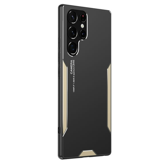 Decase for Samsung Galaxy S24 2024 New,Galaxy S24 Hybrid Case Hard Metal Back & Soft TPU Ultra Thin Slim Phone Shell Anti-Scratch Lightweight Cover,for Samsung Galaxy S24 - Gold