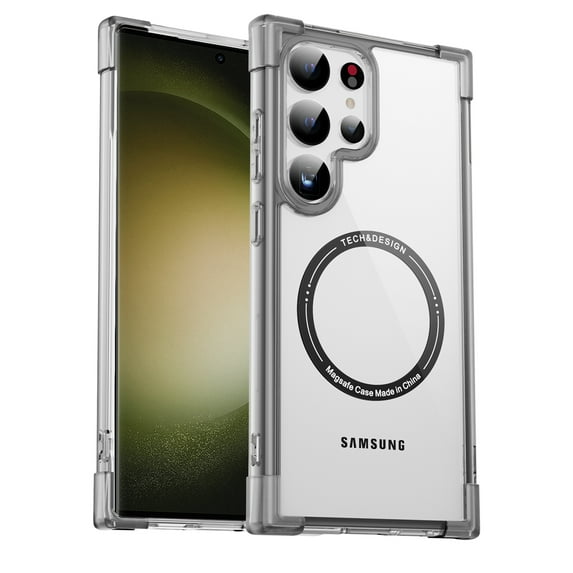 Decase for Samsung Galaxy S24,Galaxy S24 Clear Case Military Grade Shockproof Cover Compatible with Mag-Safe Slim Hybrid Rugged Cover Case for Samsung S24,Black