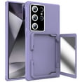 thumbnail image 1 of Decase for Samsung Galaxy S24,Galaxy S24 Wallet Case Built-in Mirror Makeup & 4 Card Slots Holder Military Grade Rugged Cover Case with Camera Lens Protector,Lightpurple, 1 of 7