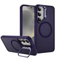 thumbnail image 1 of Decase for Samsung Galaxy S24 with Hidden Camera Stand,Translucent Case PC + TPU Phone Cover [Compatible with Mag-Safe] Ultra Thin Matte Shockproof Case for Galaxy S24,Darkpurple, 1 of 9