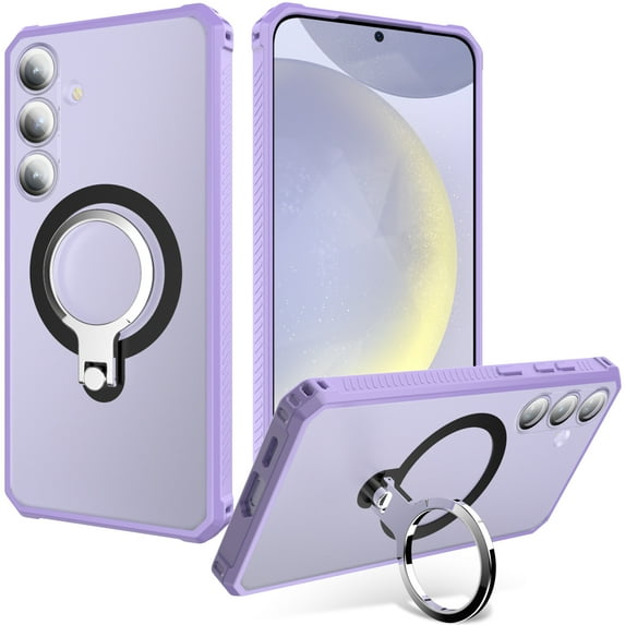 Decase for Samsung Galaxy S24 Plus Case with Ring Kickstand,Galaxy S24 Plus Rugged Shockproof Protective Phone Cover Case Compatible with Wireless Charging for Samsung Galaxy S24 Plus,Lightpurple