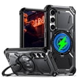 thumbnail image 1 of Decase for Samsung Galaxy S24 Plus Compatible with MagSafe Case,Military Grade Drop Protection,Built-in Rotation Invisible Ring Holder Stand,Rugged Shockproof Hard PC Phone Case Cover,Black, 1 of 6