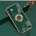 thumbnail image 1 of Decase for Samsung Galaxy S24 Plus Electroplate Silicone Ring Shell Case,with Hidden Ring Holder Stand,Three-Dimension Astronaut,Plating Shockproof Magnetic-Scratch Resistant Anti-Fall Cover,Darkgreen, 1 of 13