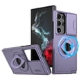 thumbnail image 1 of Decase for Samsung Galaxy S24 Plus Military Grade Protection Case,Compatible with MagSafe,Built-in Rotation Ring Holder Stand,with Slide Camera Lens Protector,Slim Anti-Scratch Shockproof Cover,Purple, 1 of 6