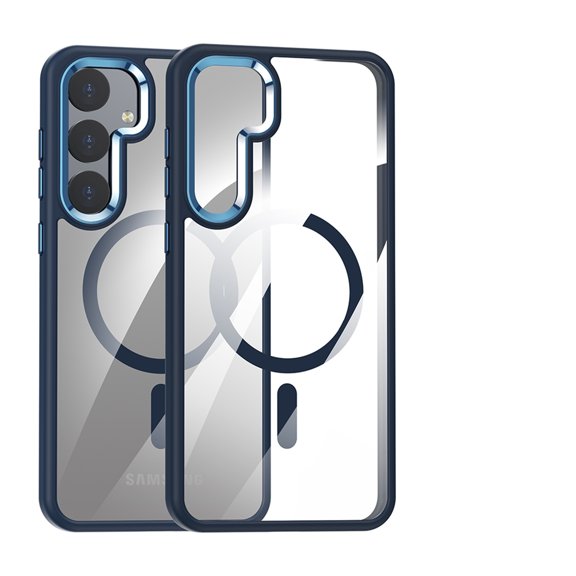 Decase Samsung Galaxy S24 Plus Military Grade Protection Case,Compatible with MagSafe,Slim Shockproof Anti-Scratch Crystal Transparent Non-Yellowing Anti-Fingerprint PC Back Cover Case,Darkblue