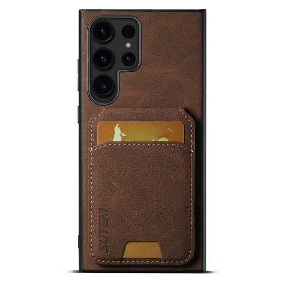 Decase for Samsung Galaxy S24 Plus Wallet Case with Card Slots,PU Leather Anti-Scratch Shockproof Phone Shell Slim Fit Magnetic Back Flip Holder Protective Cover Case for Galaxy S24 Plus,Brown