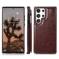 thumbnail image 1 of Decase for Samsung Galaxy S24 Ultra 2024 New Case Wallet,Ultra Thin Scratch-resistant Leather Cover Retro Shockproof Magnetic Clasp Card Case Shell p0for Galaxy S24 Ultra,Brown, 1 of 7