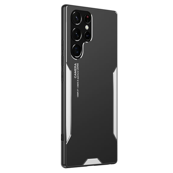 Decase for Samsung Galaxy S24 Ultra 2024 New,Galaxy S24 Ultra Hybrid Case Hard Metal Back & Soft TPU Ultra Thin Slim Phone Shell Anti-Scratch Lightweight Cover,for Samsung Galaxy S24 Ultra - Silver