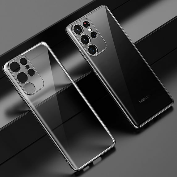 Decase for Samsung Galaxy S24 Ultra 2024 New,Luxury Plating Flexible TPU Military Grade Shockproof Scratch-resistant Mag-Safe Magnetic Clear Slim Case Metal Camera Lens Protector Cover - Black