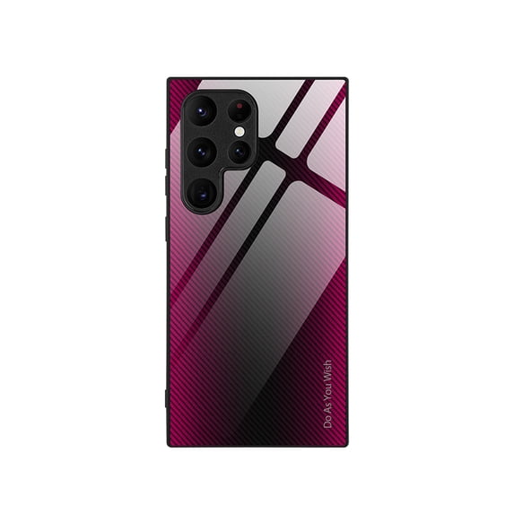 Decase Samsung Galaxy S24 Ultra Case,Back Tempered Glass Gradient Color Pattern + TPU Frame Hybrid Slim Fit Anti-Scratch Phone Cover for Galaxy S24 Ultra - Purple