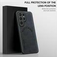 thumbnail image 1 of Decase for Samsung Galaxy S24 Ultra Compatible with MagSafe Case,with Camera Lens Protector,Luxury PU Leather Shockproof Drop Protection Anti-Fingerprint Support Magnetic Car Mount Cover,Black, 1 of 1