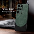 thumbnail image 1 of Decase for Samsung Galaxy S24 Ultra Compatible with MagSafe Case,with Lens Protector,Slim Magnetic Premium Business Luxury PU Leather Anti-Fall Shockproof Protective Phone Case Cover,Green, 1 of 8