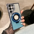 thumbnail image 1 of Decase for Samsung Galaxy S24 Ultra  Compatible with MagSafe Case,with Magnetic Ring Holder Stand,Lens Protector,Silm Shockproof Anti-Scratch Sparkle Bling Glitter Anti-Fingerprint Case Cover,Blue, 1 of 8
