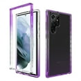 thumbnail image 1 of Decase for Samsung Galaxy S24 Ultra Dual-layer Protection Case,Silm Shockproof Hybrid TPU Bumper Anti-Scratch Crystal Clear Gradient PC Back Cover Drop Proof Protective Phone Case,Purple, 1 of 6