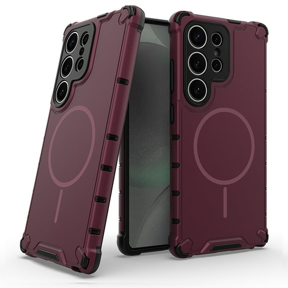 Decase for Samsung Galaxy S24 Ultra Mag-Safe Case,Military-Grade Drop Protection,Built-in Magnet,Heat Dissipation Back Cover,Support Wireless Charging,Shockproof Rugged PC+TPU Bumper Case,Plum