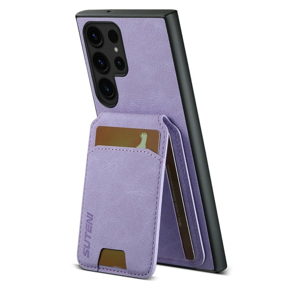 Decase for Samsung Galaxy S24 Ultra Magnetic Wallet Case with Credit Card Slot Holder,Flip PU Leather Stand,Slim Shockproof Anti-Scratch Drop Proof Durable Wallet Phone Case Cover,Purple