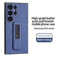 thumbnail image 1 of Decase for Samsung Galaxy S24 Ultra with Push-pull Kickstand Phone Case,Camera Lens Protector,Slim PU Leather Shockproof Skin-Friendly Stain-Resistant Drop Proof Protective Case,Blue, 1 of 8