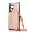 thumbnail image 1 of Decase Samsung Galaxy S24 Ultra Wallet Case with Crossbody Lanyard Strap,Elegant Style Magnetic Buckle Leather Back Flip Card Holder Ultra Thin Phone Cover for Samsung Galaxy S24 Ultra,Rosegold, 1 of 10