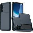 thumbnail image 1 of Decase for Samsung Galaxy S24 Ultra Wallet Credit Card Holder Case,Slot Sliding Door Hidden Card Pocket,Dual Layer Anti-Scratch Shockproof Anti-Fall Heavy Duty Hybrid Hard PC Cover,Darkblue, 1 of 10
