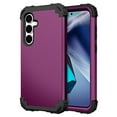 thumbnail image 1 of Decase for Samsung Galaxy S25 Phone Case,Shockproof Three Layer Heavy Duty Soft Silicone Rubber Bumper+Hard Plastic Hybrid Protective Case for Samsung Galaxy S25,Purple, 1 of 7